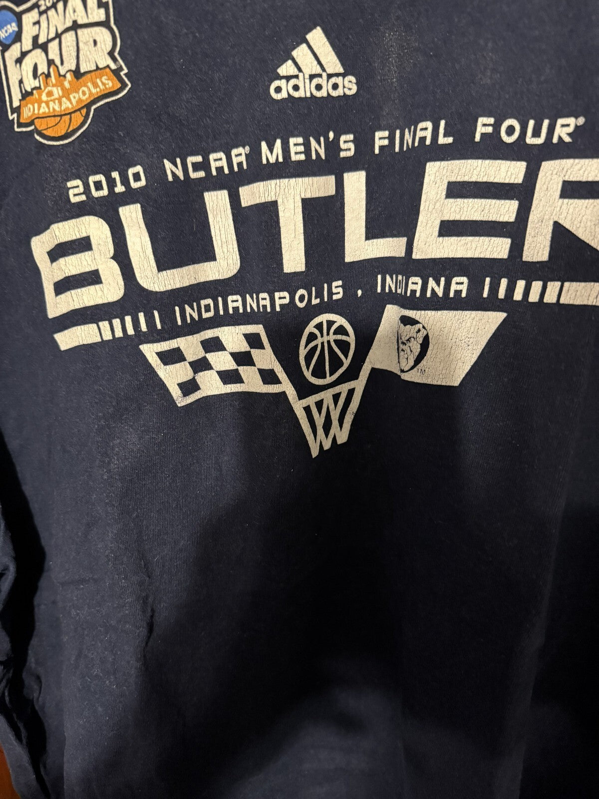 Butler University Bulldogs Adidas 2010 Final Four Blue S/S tee men’s size XL