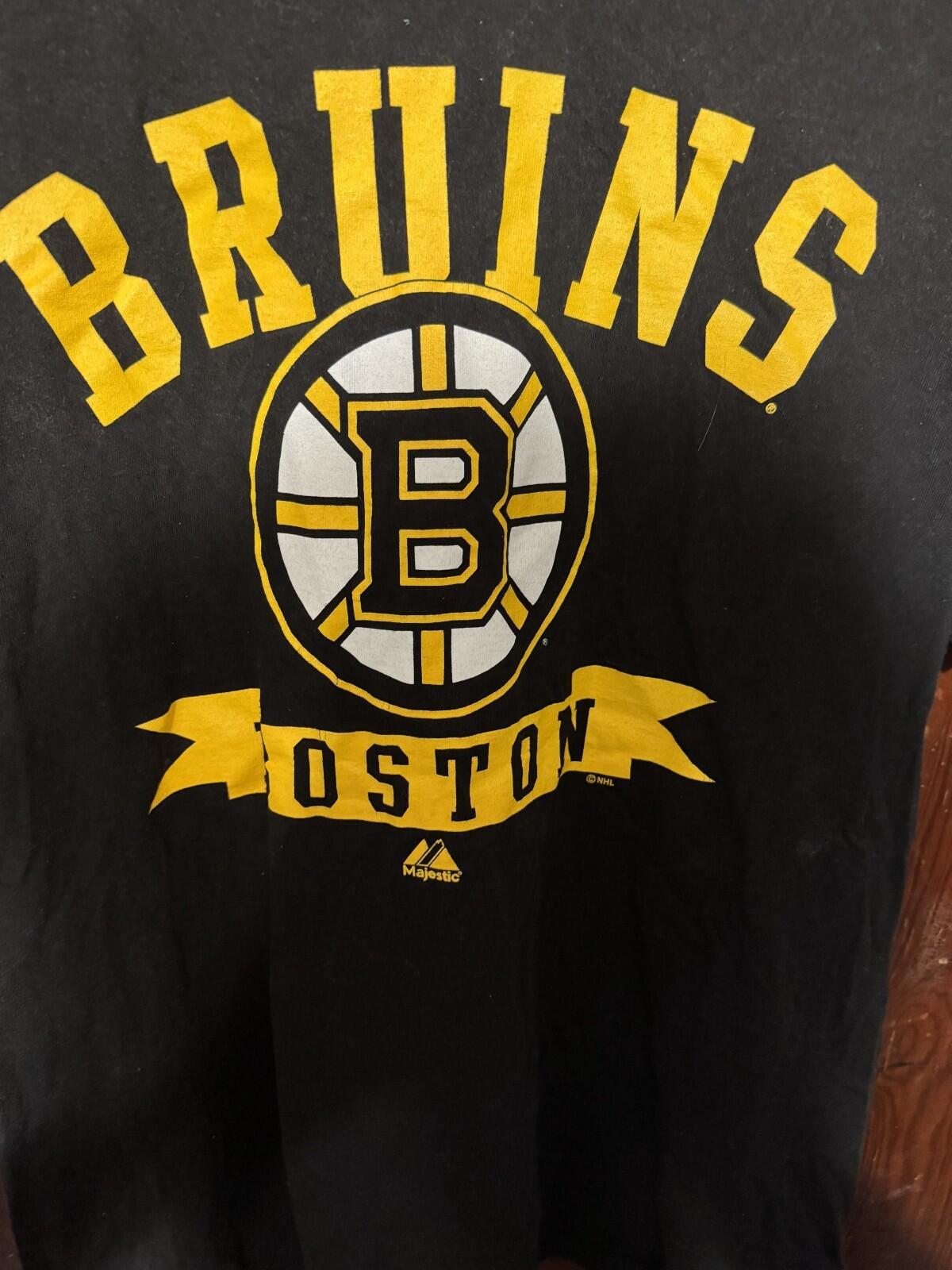 Boston Bruins Majestic T-Shirt Black Men's Sz L