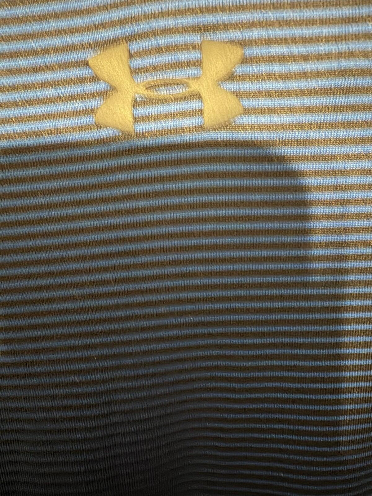 Under Armour Golf Polo Shirt Blue Striped Men's Size XXL