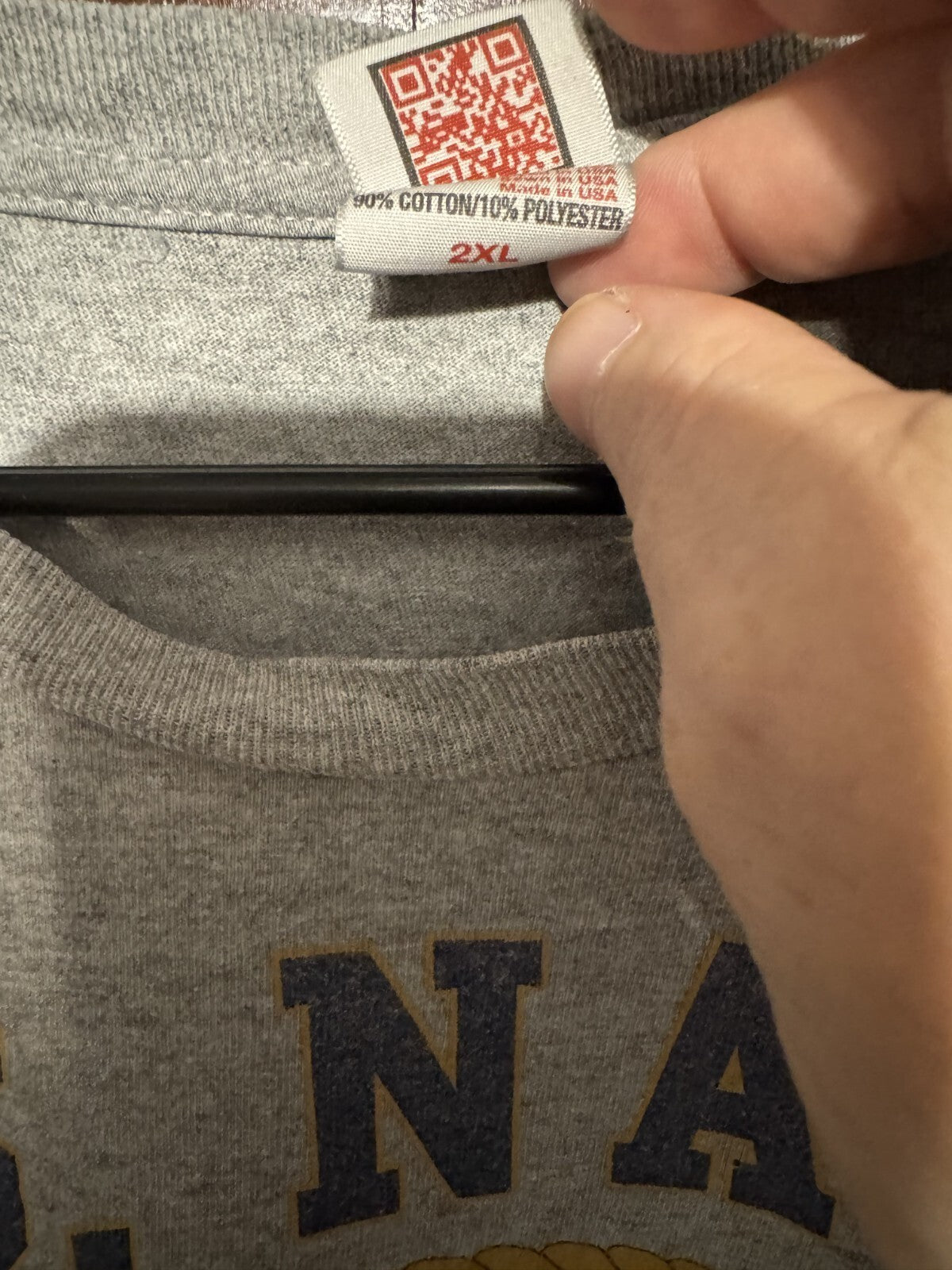 United States Navy Men's T Shirt Size XXL Gray US Military