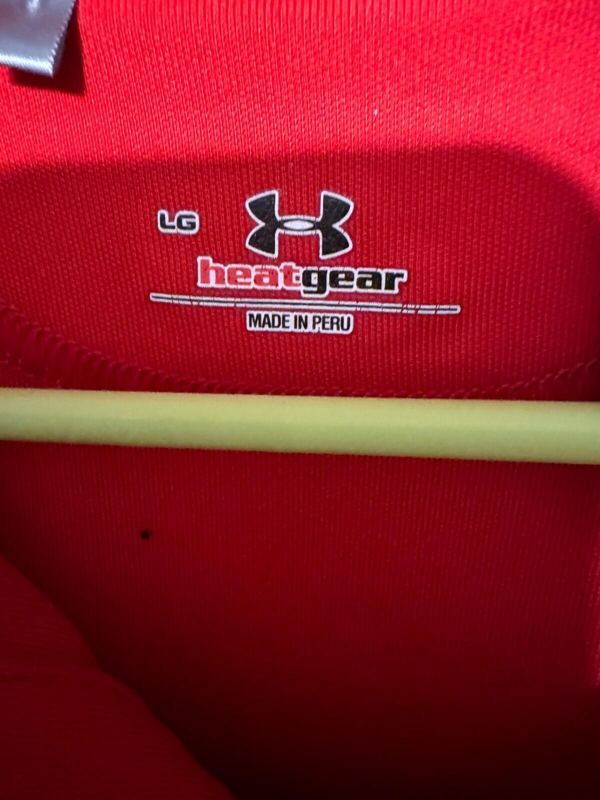 Texas Tech Red Raiders Polo Shirt Red NCAA Logo Under Armour Size L Men's