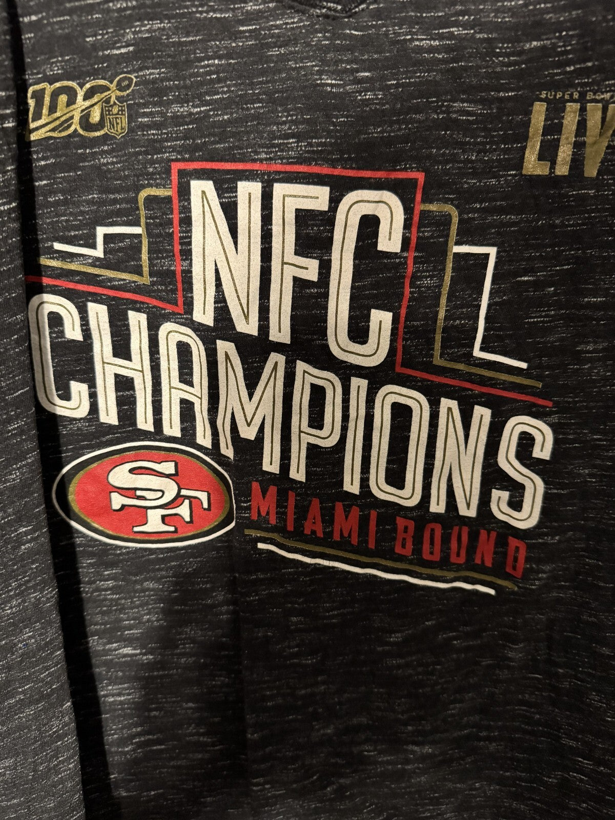 San Francisco 49ers NFC Champions TShirt Black Women's sz XL