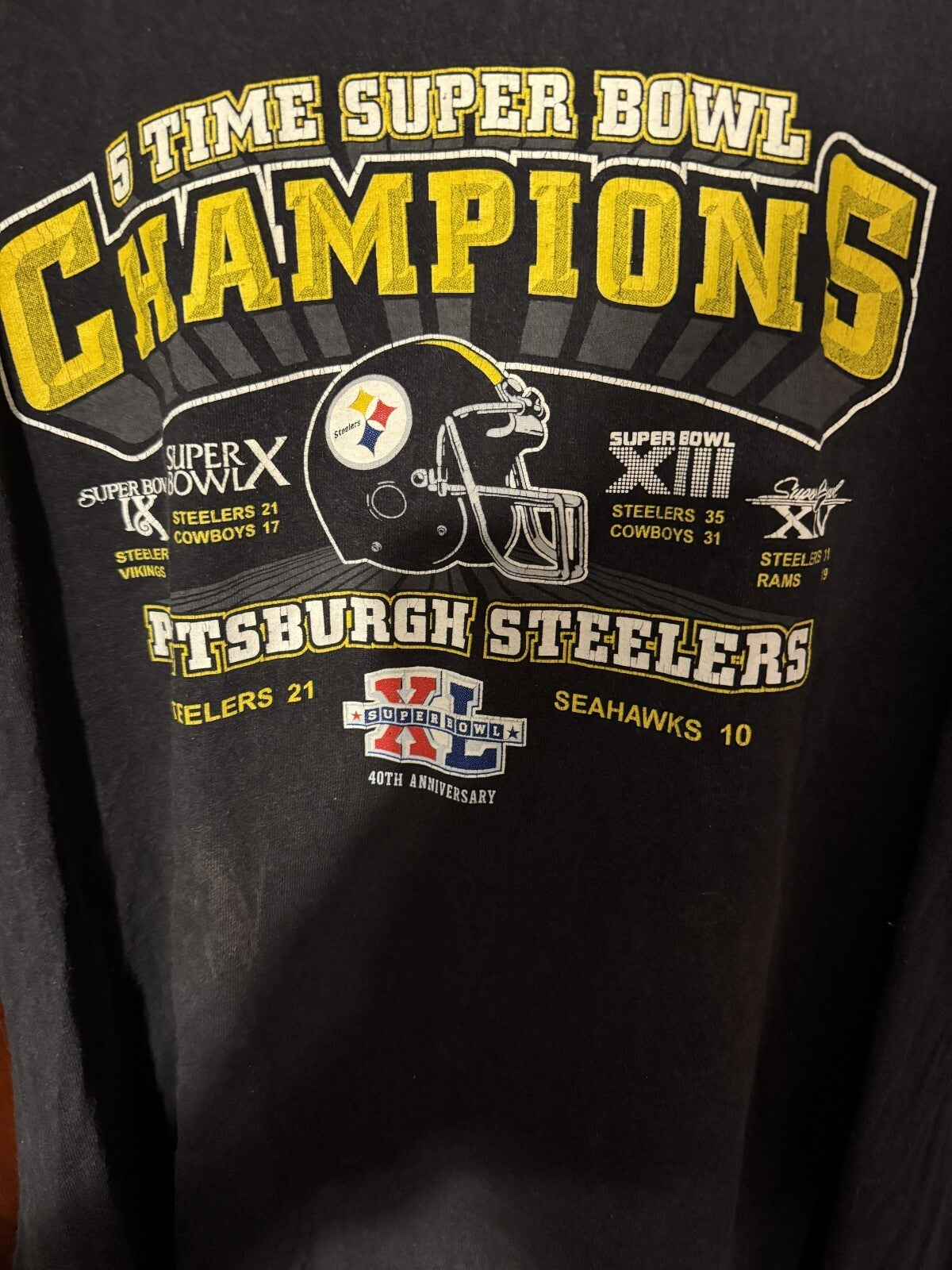 Pittsburgh Steelers Super Bowl XL Champions TShirt Men Sz XL