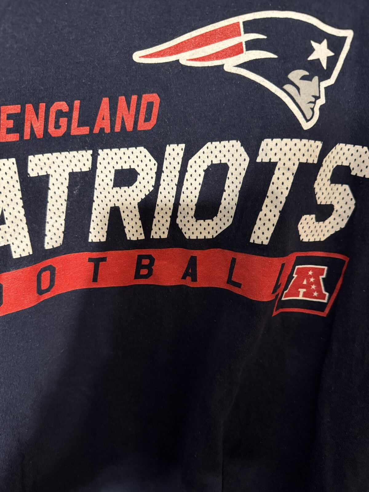 New England Patriots T Shirt Men L Blue Tee NFL Football