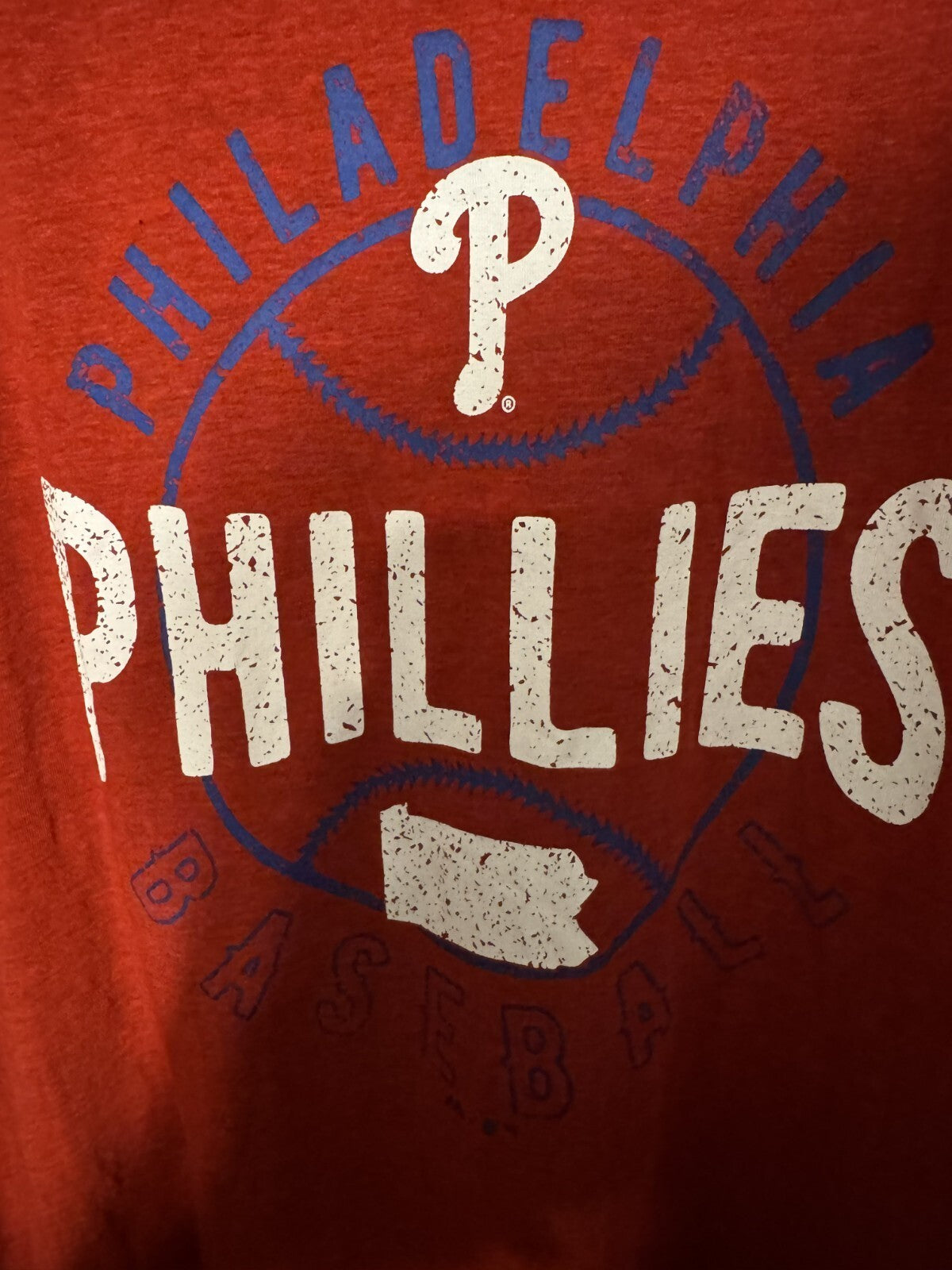 Philadelphia Phillies Majestic Tee Red Men's Size L