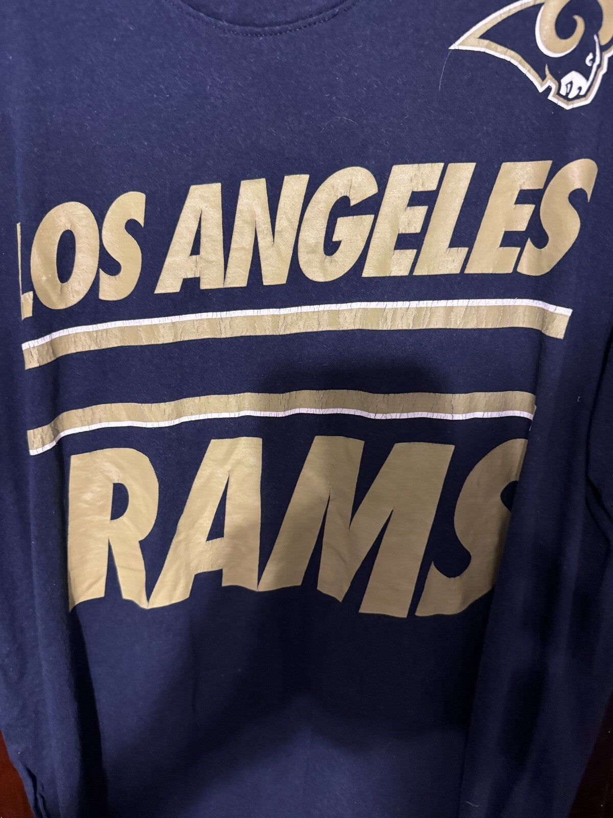 Los Angeles Rams Nike Distressed Men's tee Sz L Blue