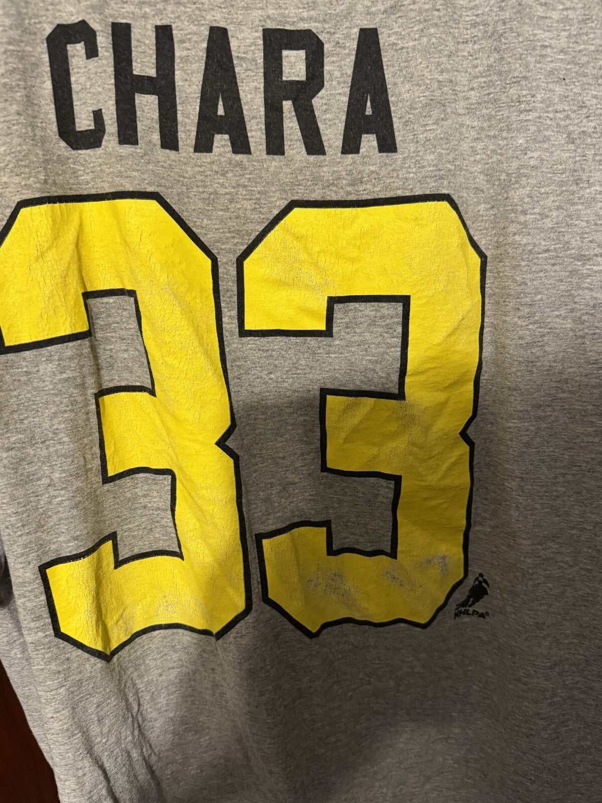 Boston Bruins Zdeno Chara #33 Gray Tee Men's Sz XL