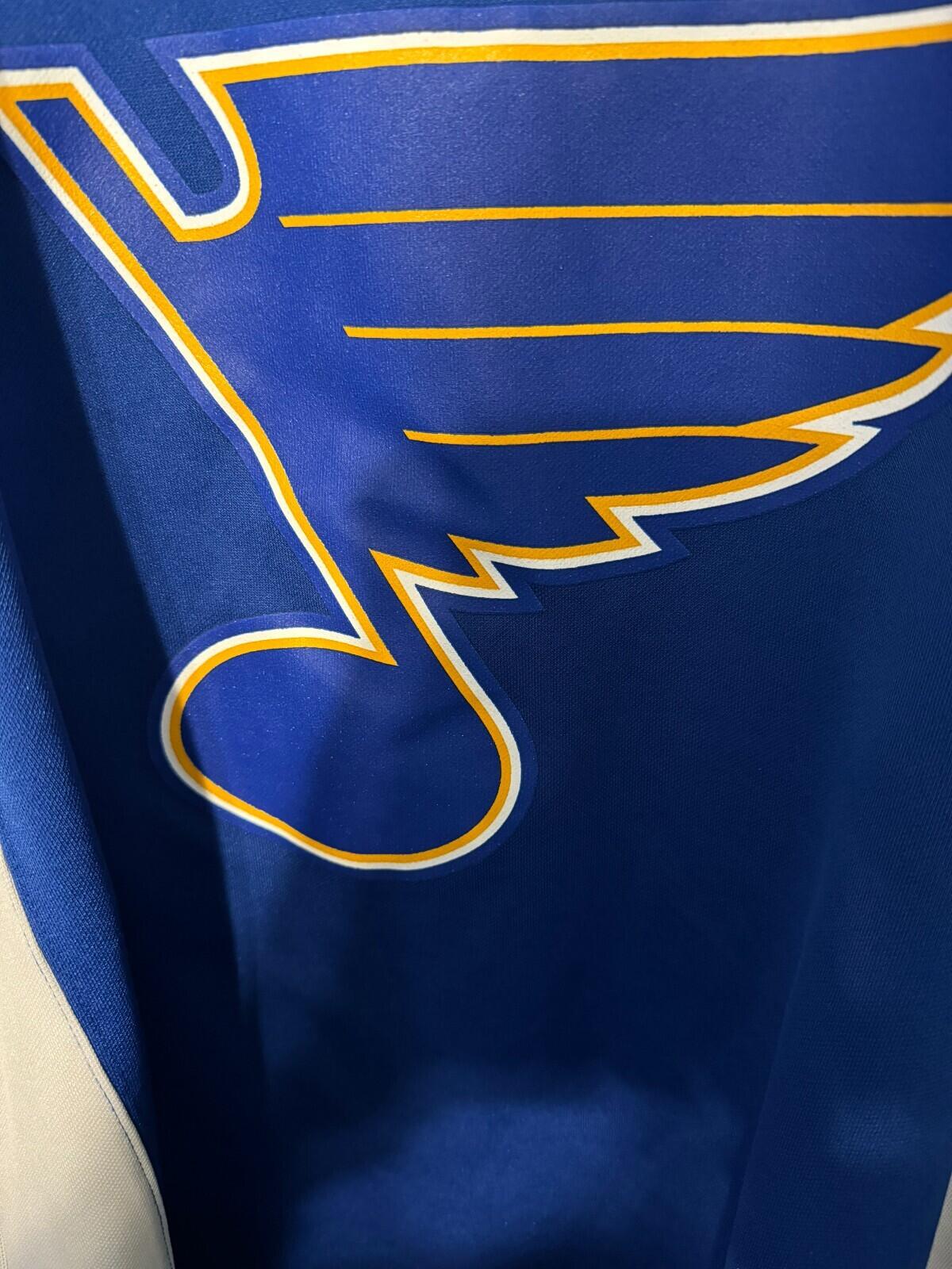 st louis blues jersey men sz L blank back blue