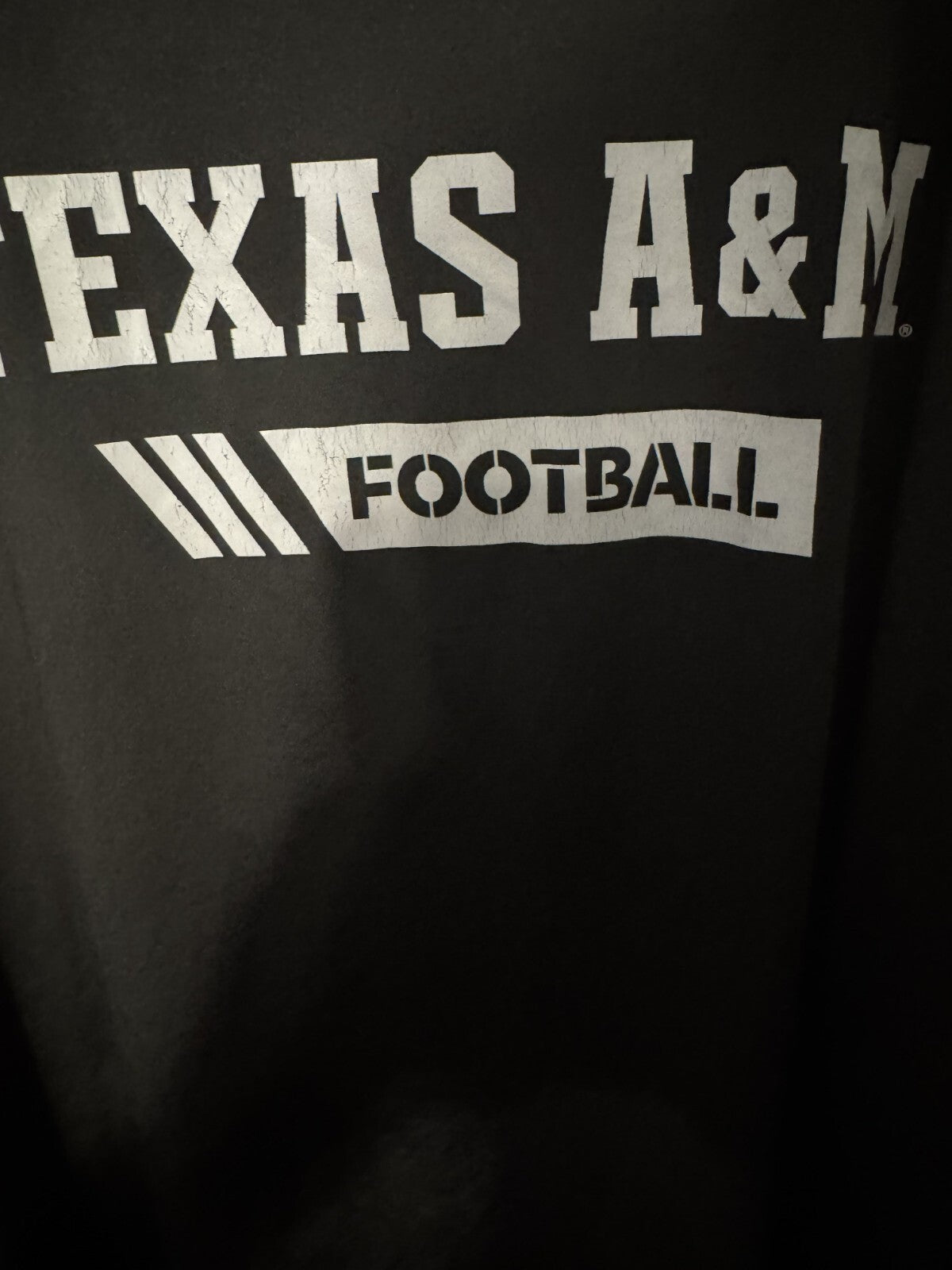 Texas A&M Aggies Football T-Shirt Black Logo Men's Size XXL