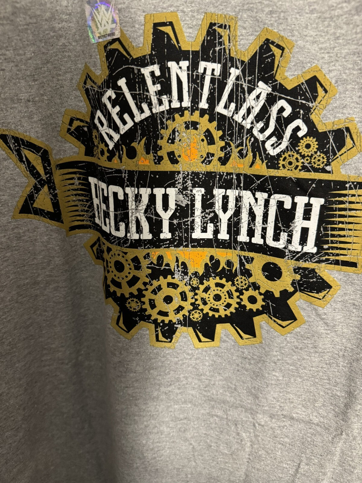 Becky Lynch WWE Authentic Superstar Wrestling Logo Tee Men's Sz 5XL Gray NWOT