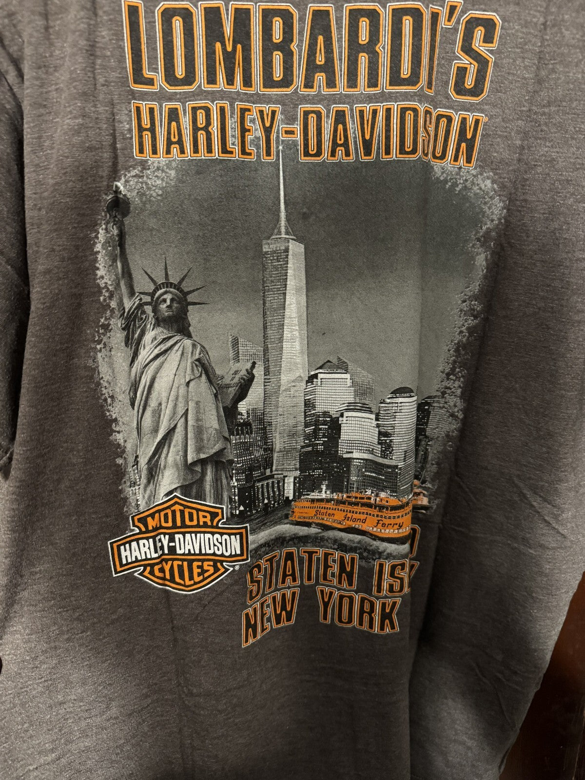 Harley-Davidson Vintage T-Shirt Staten Island Men Sz XL Gray
