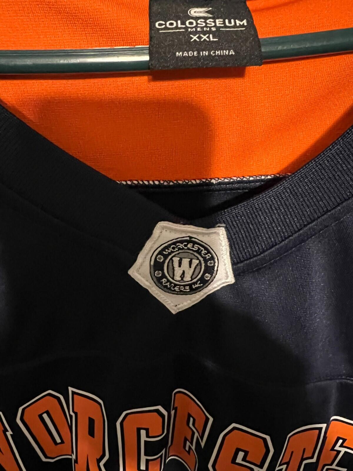 Worcester Railers Colosseum Football Blue Jersey Men Sz 2XL