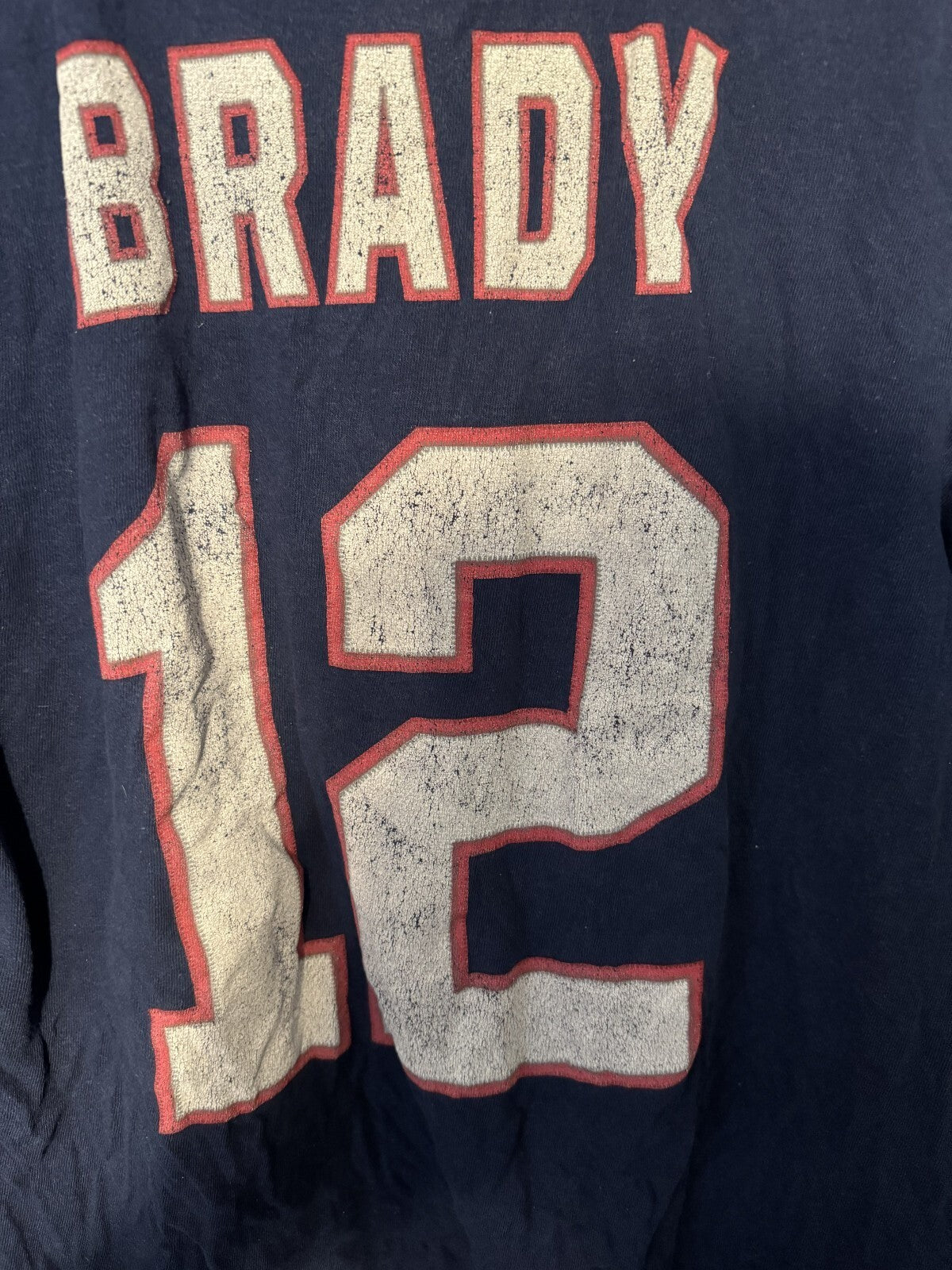 New England Patriots Tom Brady #12 Player Tee Men M Blue