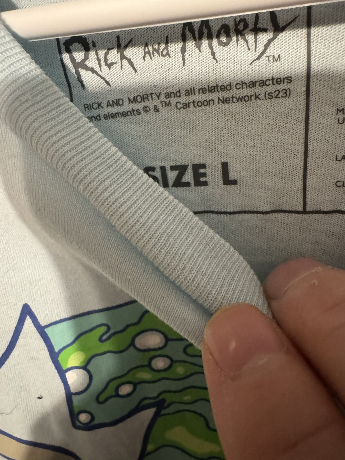 Rick and Morty Logo T Shirt Men's Size L Blue