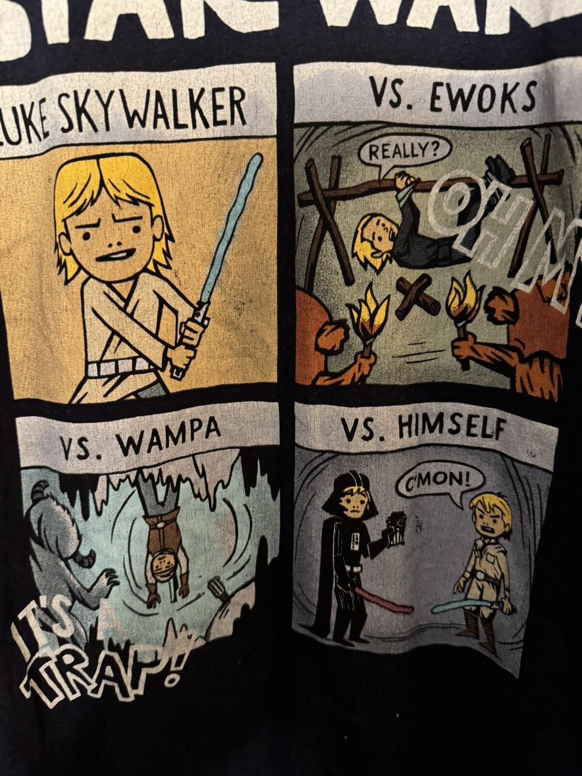 Star Wars Logo Animated Luke Skywalker T Shirt Men Sz M Blue