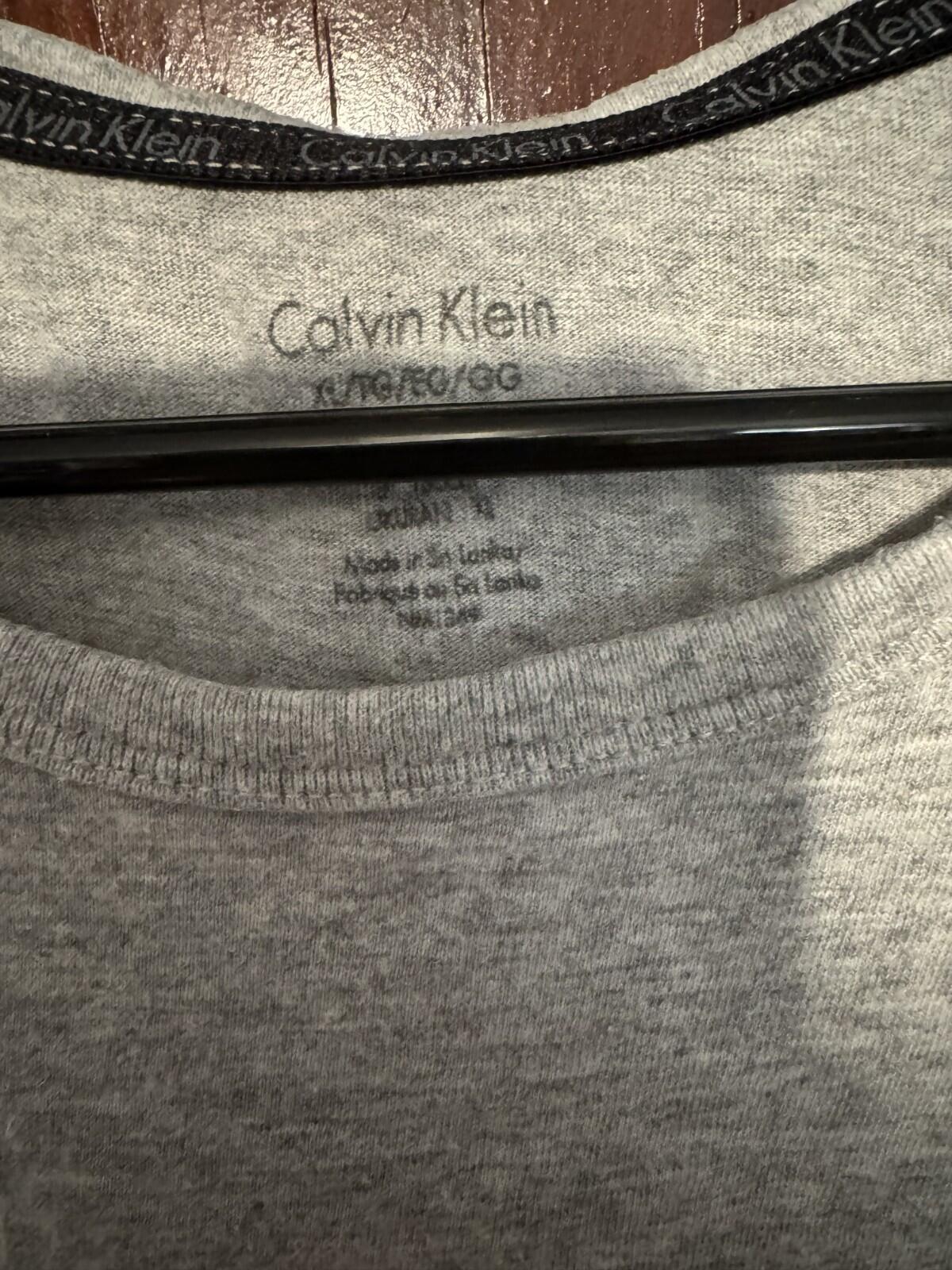 Calvin Klein Logo Tee shirt Men's Size XL Gray
