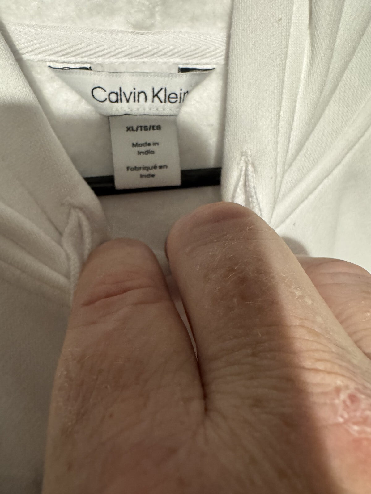 Calvin Klein Logo Hoodie sweatshirt Men's Size XL White