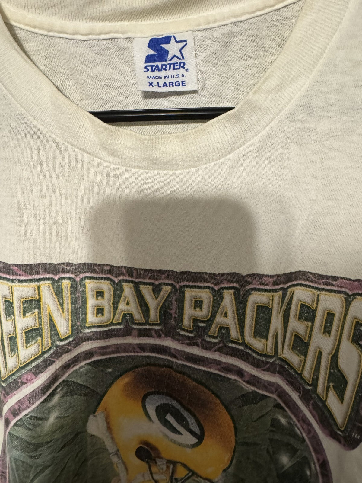 Green Bay Packers Vintage Starter Super Bowl XXXI Champs T-Shirt White Men Sz XL