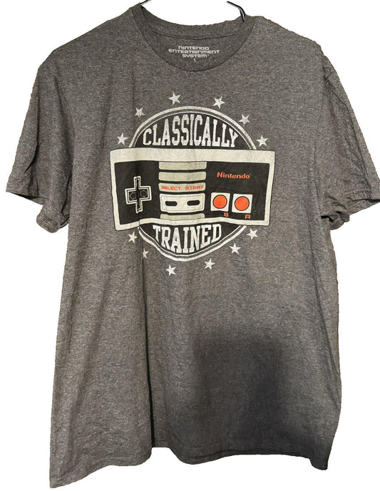 Nintendo Classically Trained T-Shirt Men's Size L Gray
