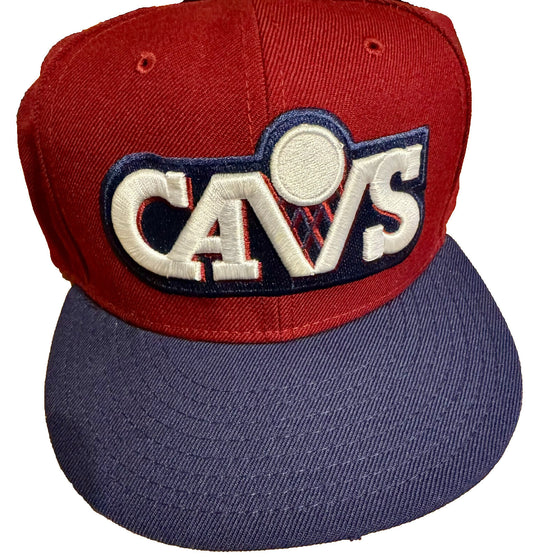 Cleveland Cavaliers Cavs New Era 59Fifty Fitted Hat Size 7 1/2 Hardwood NBA red