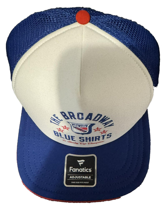 NEW YORK RANGERS Fanatics Snapback Hat OSFA Broadway Blue Shirts NEW WITH TAGS