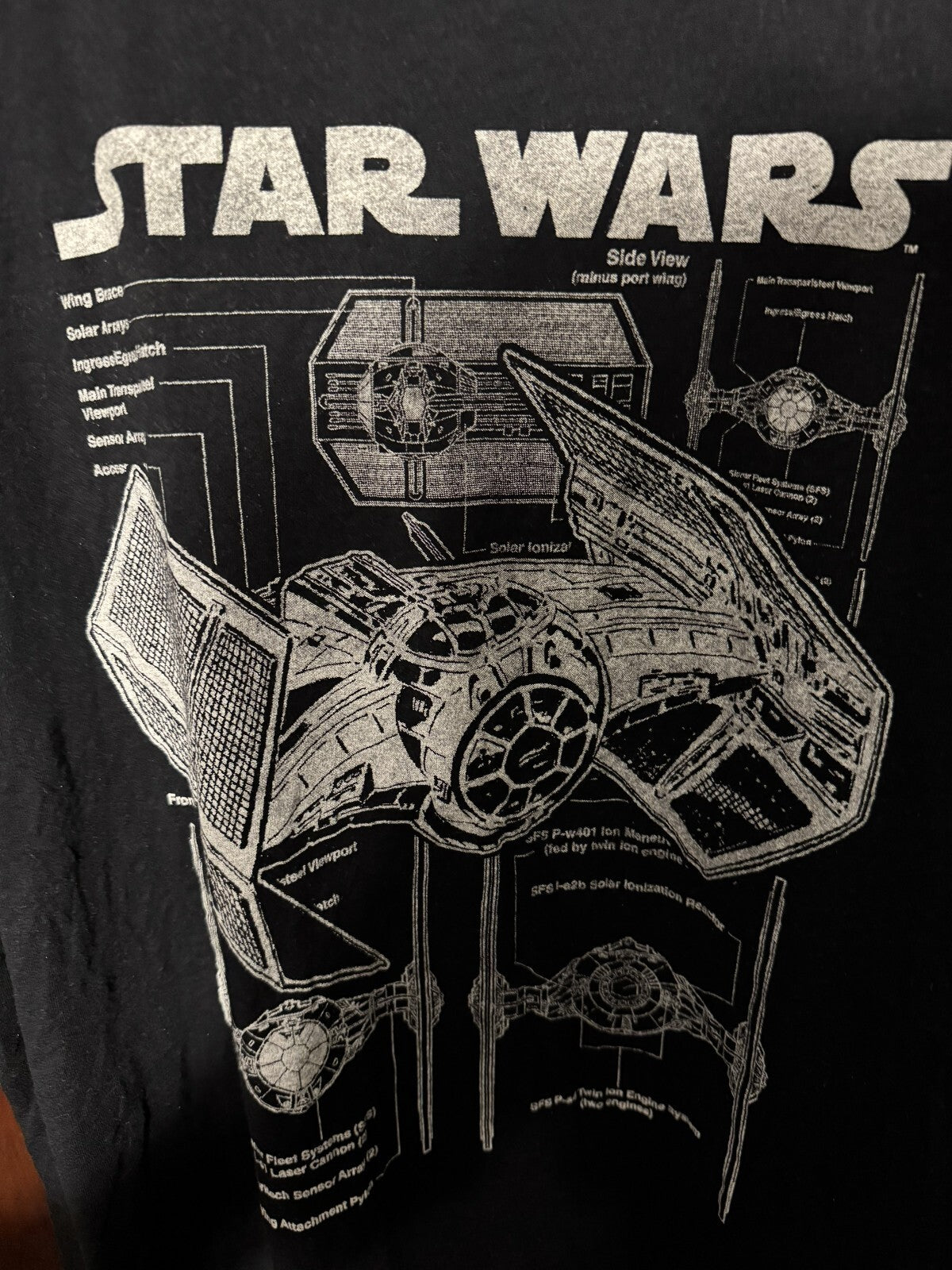 Star Wars Blueprint T-Shirt Men Size 2XL Black