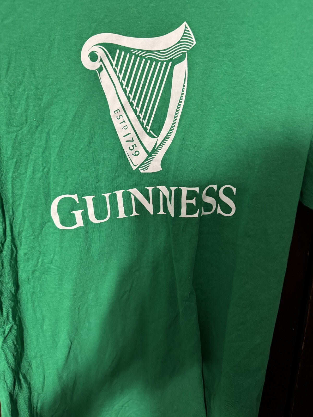 Guinness Beer Green Logo Tee Shirt Men Sz L