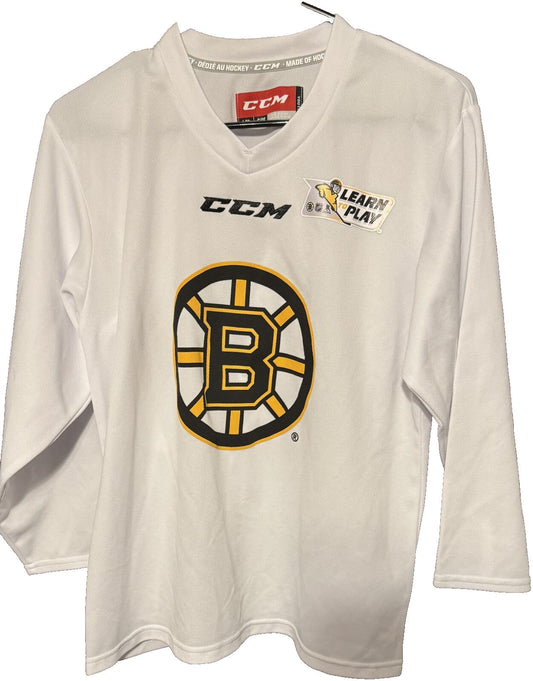 Boston Bruins CCM White Jersey Kid's Sz L/XL