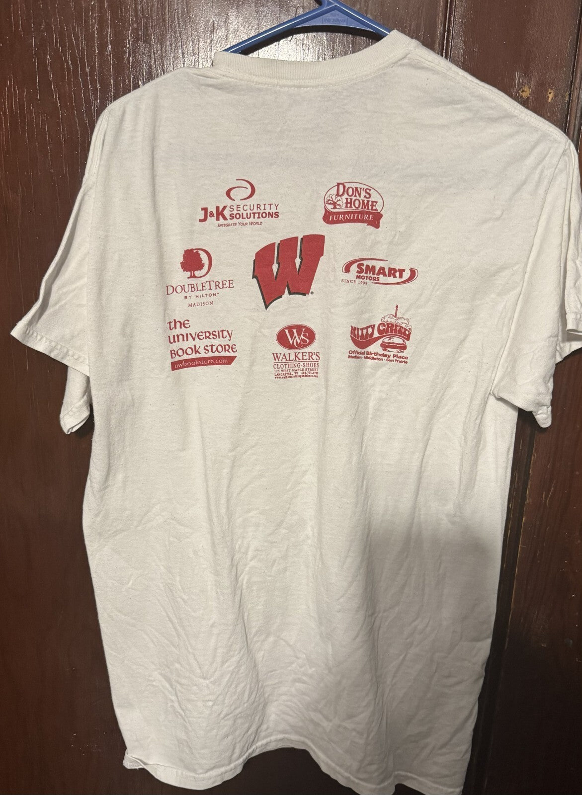 Wisconsin Badgers Vintage Basketball Camp Tee Men Sz M White