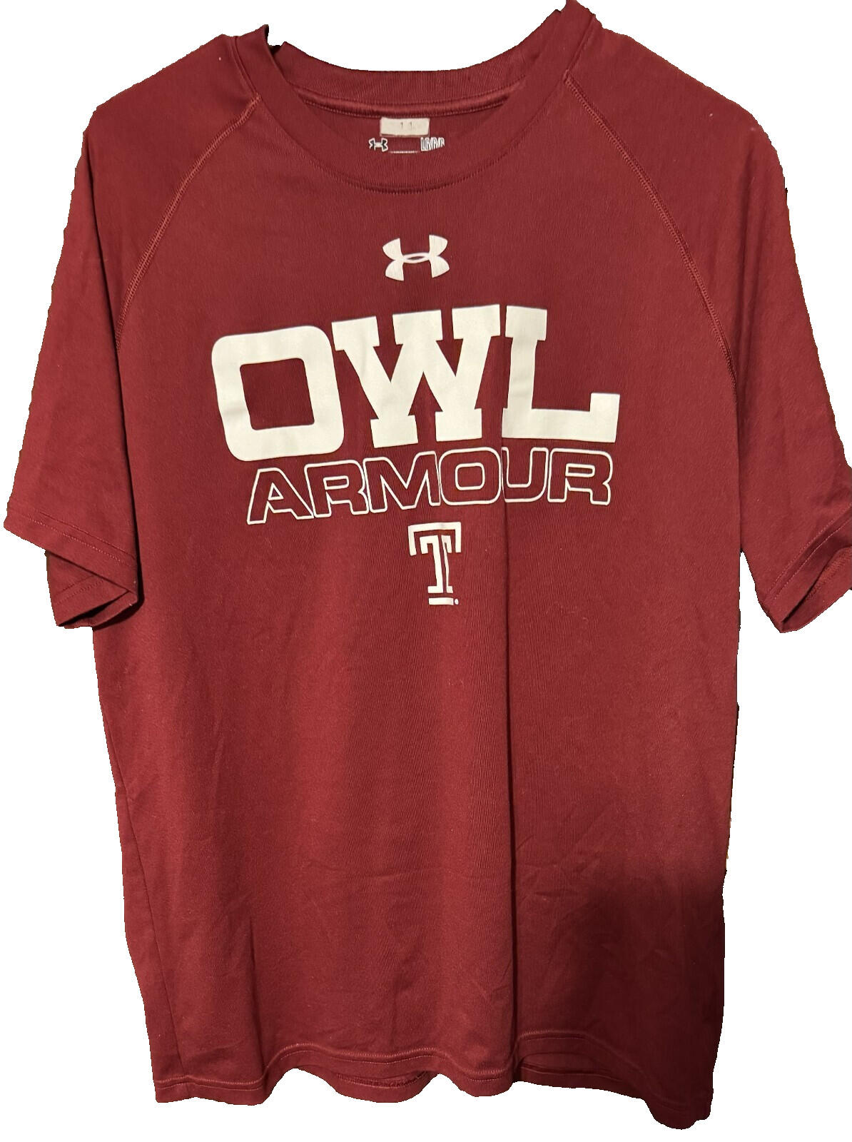 Temple Owls Under Armour Tee Burgundy Men's Size L