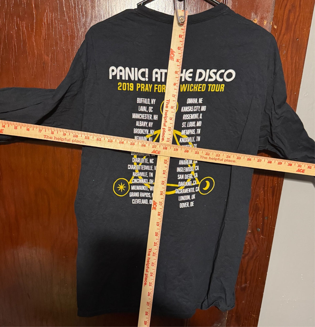 Panic! At the Disco 2019 Tour Concert L/S t-shirt Black Men's size L