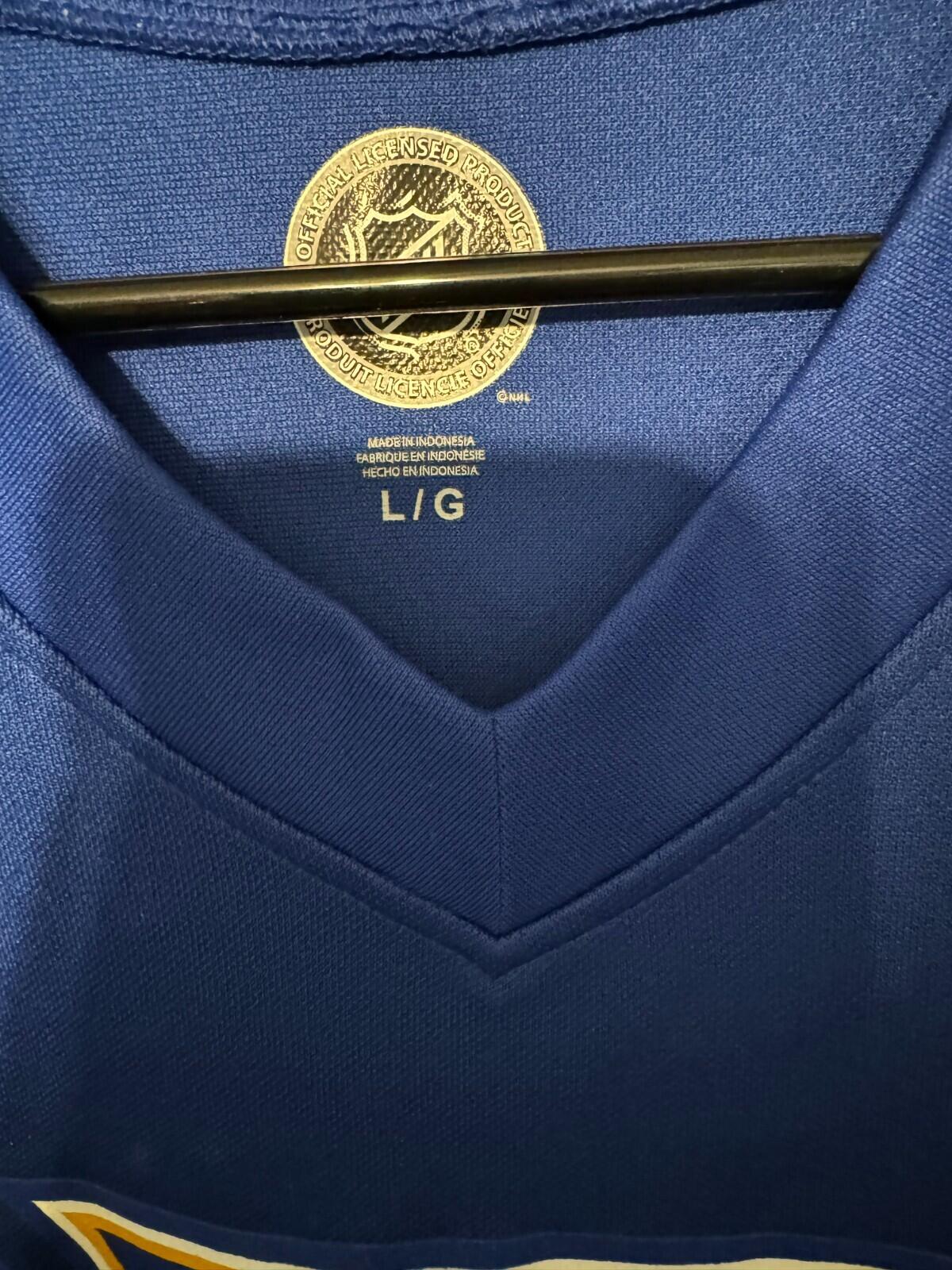 st louis blues jersey men sz L blank back blue