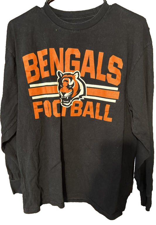 Cincinnati Bengals L/S T-Shirt Black Men Size L Team Apparel