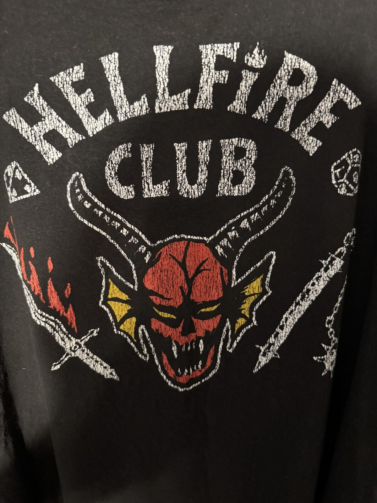 Stranger Things Hellfire Club T-Shirt Black Men's Size 2XL