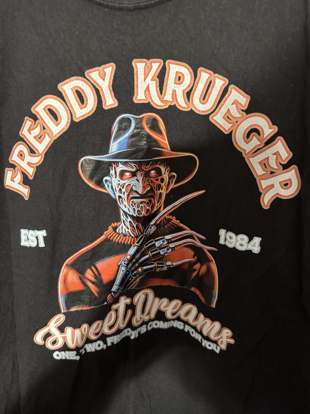 Freddy Krueger Nightmare on Elm St. Logo T-Shirt Men's Size XXL Black Horror