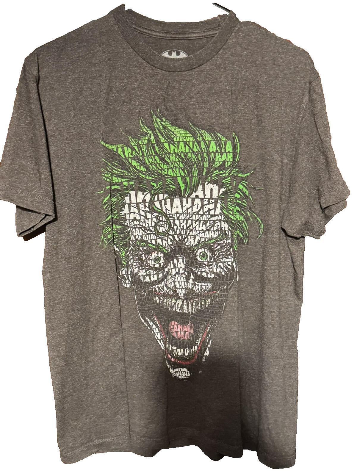 Joker Batman Character T Shirt Men's Sz L Gray DC Comics