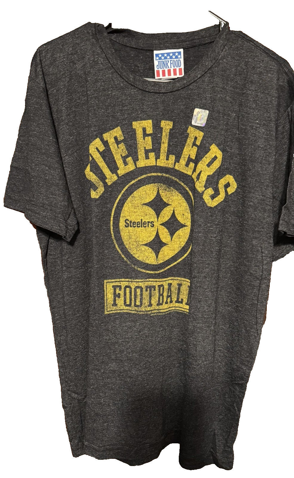 Pittsburgh Steelers Vintage Junk Food T-Shirt Men Size XXL Black New Without Tag