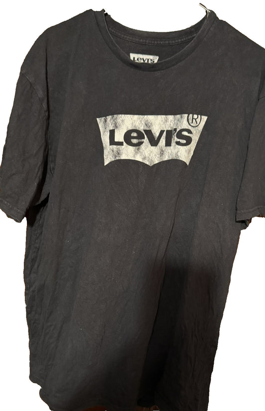 Levi's Distressed Logo Tee shirt Men's Sz XXL Black