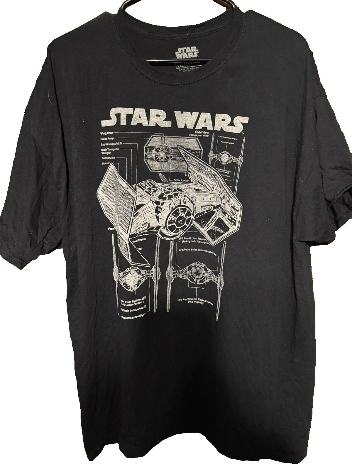 Star Wars Blueprint T-Shirt Men Size 2XL Black