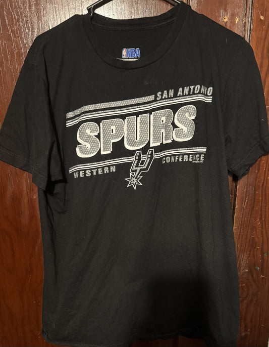 San Antonio Spurs Short Sleeve T-shirt Men Size L NBA Black