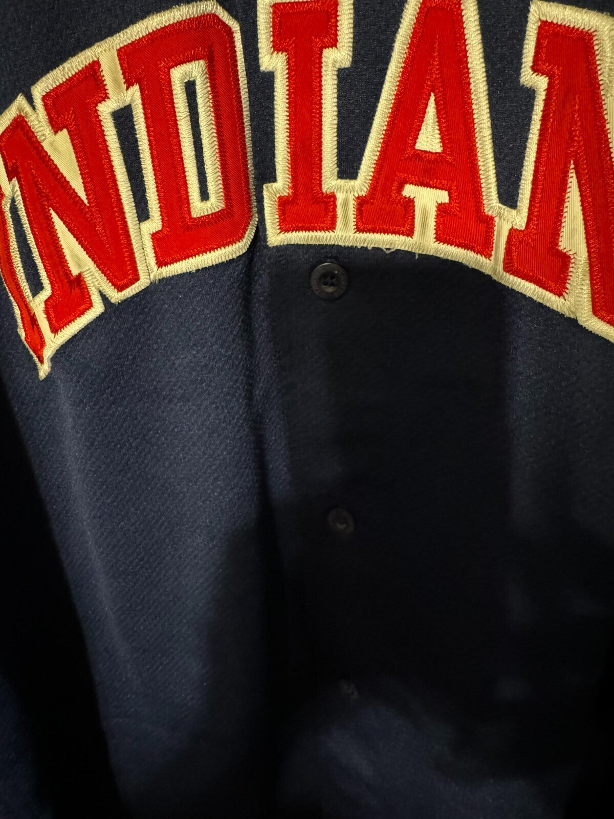 Cleveland Indians Vintage Starter Embroidered Button Down Jersey Men's L Blue