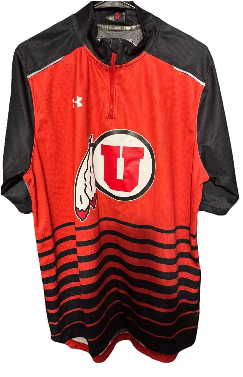University of Utah Utes Under Armour 1/4 Zip Men's L Player Issued