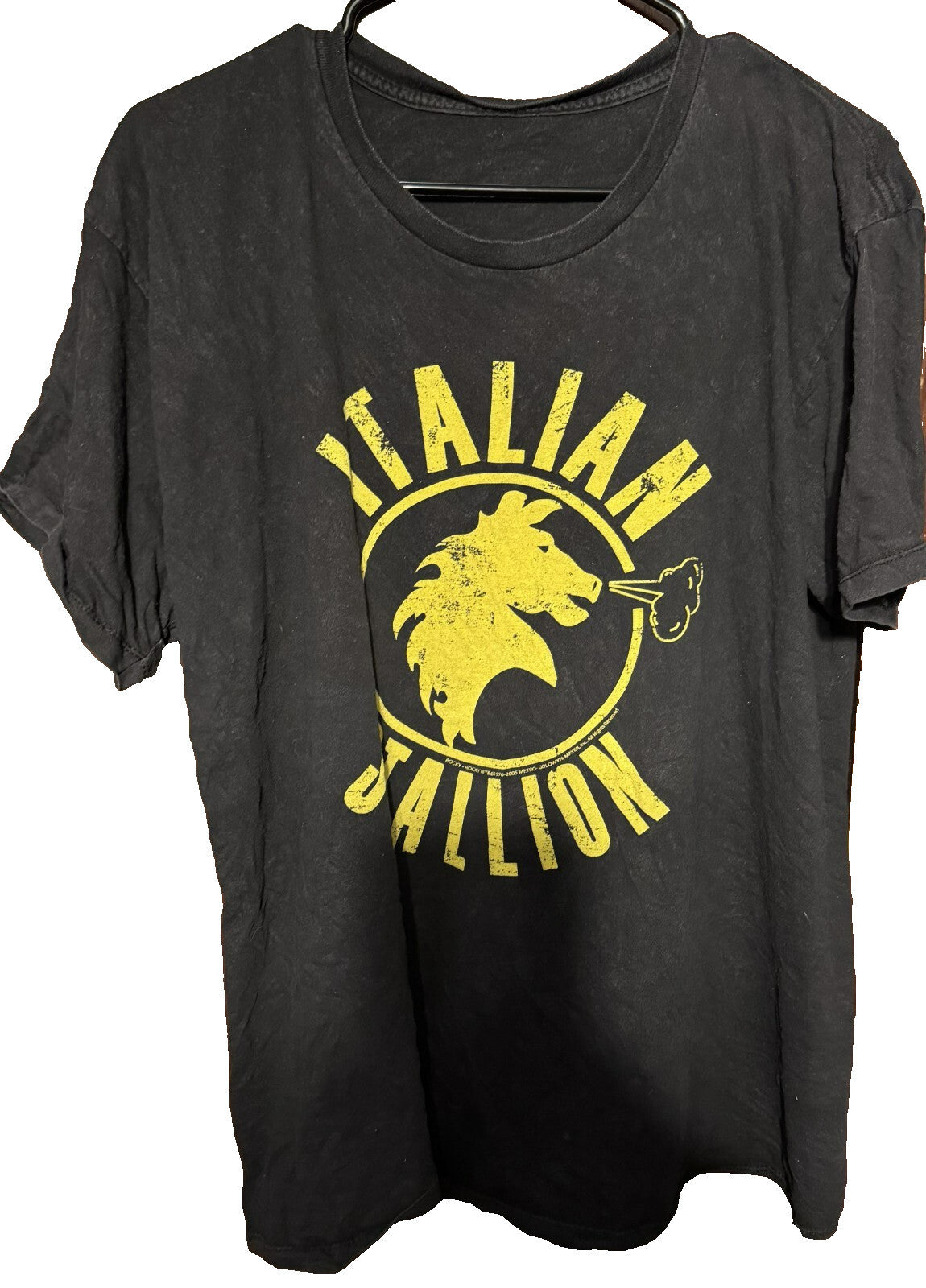 Rocky Movie Italian Stallion Logo T-Shirt Men Sz L (?) Black