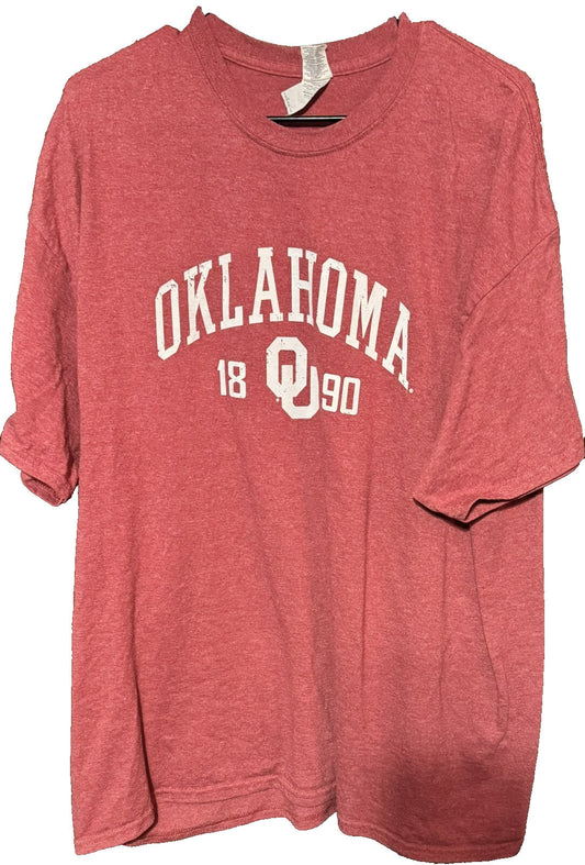 Oklahoma Sooners Red Logo Short Sleeve Tee Men's Size XXL