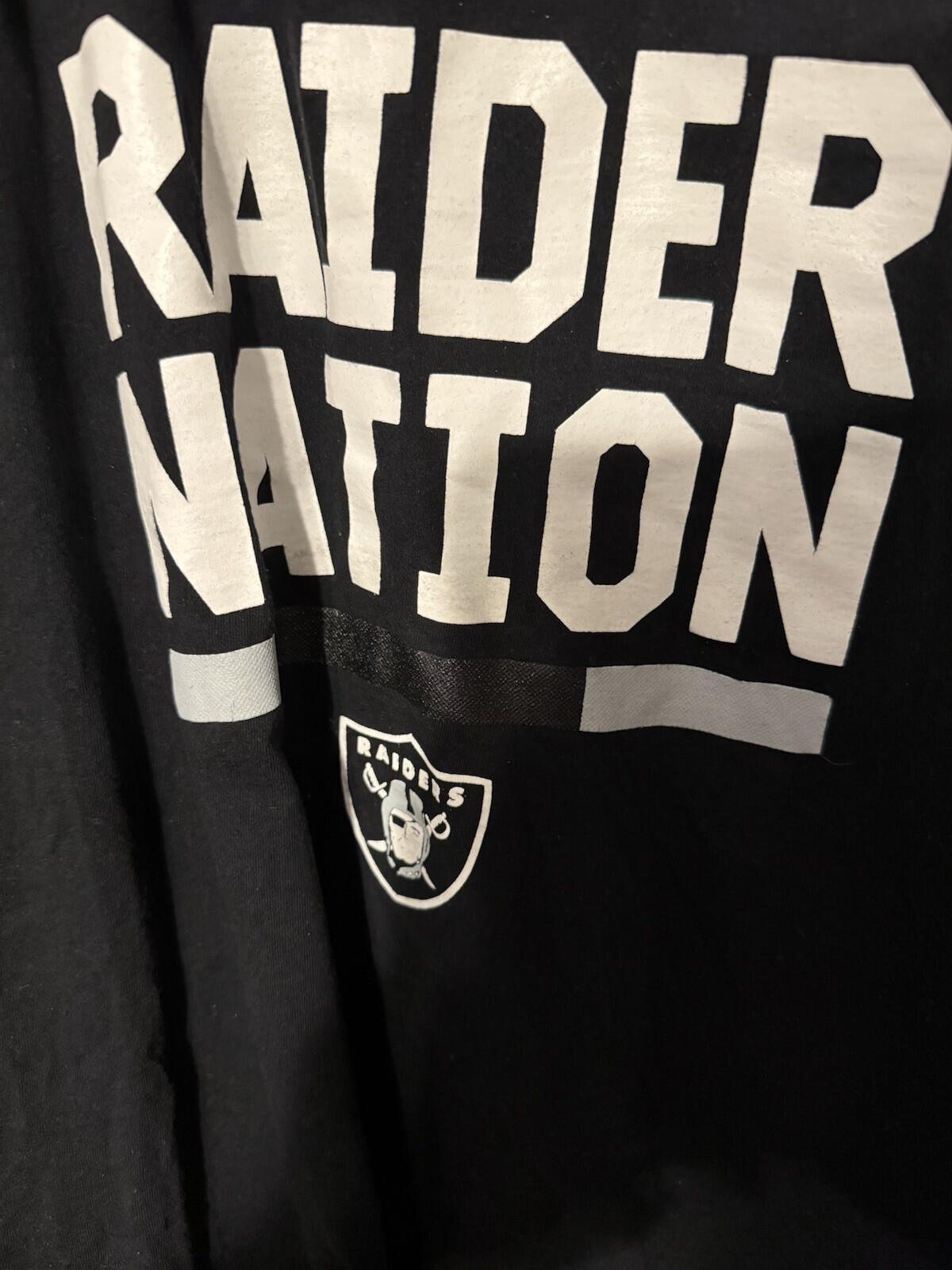 Las Vegas Oakland LA Raiders NFL Black Tee Men sz L Nike