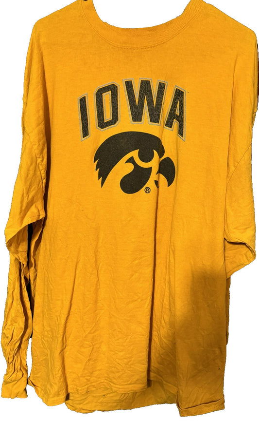Iowa Hawkeyes Champion L/S T-Shirt Yellow Men Sz XXL Big 10