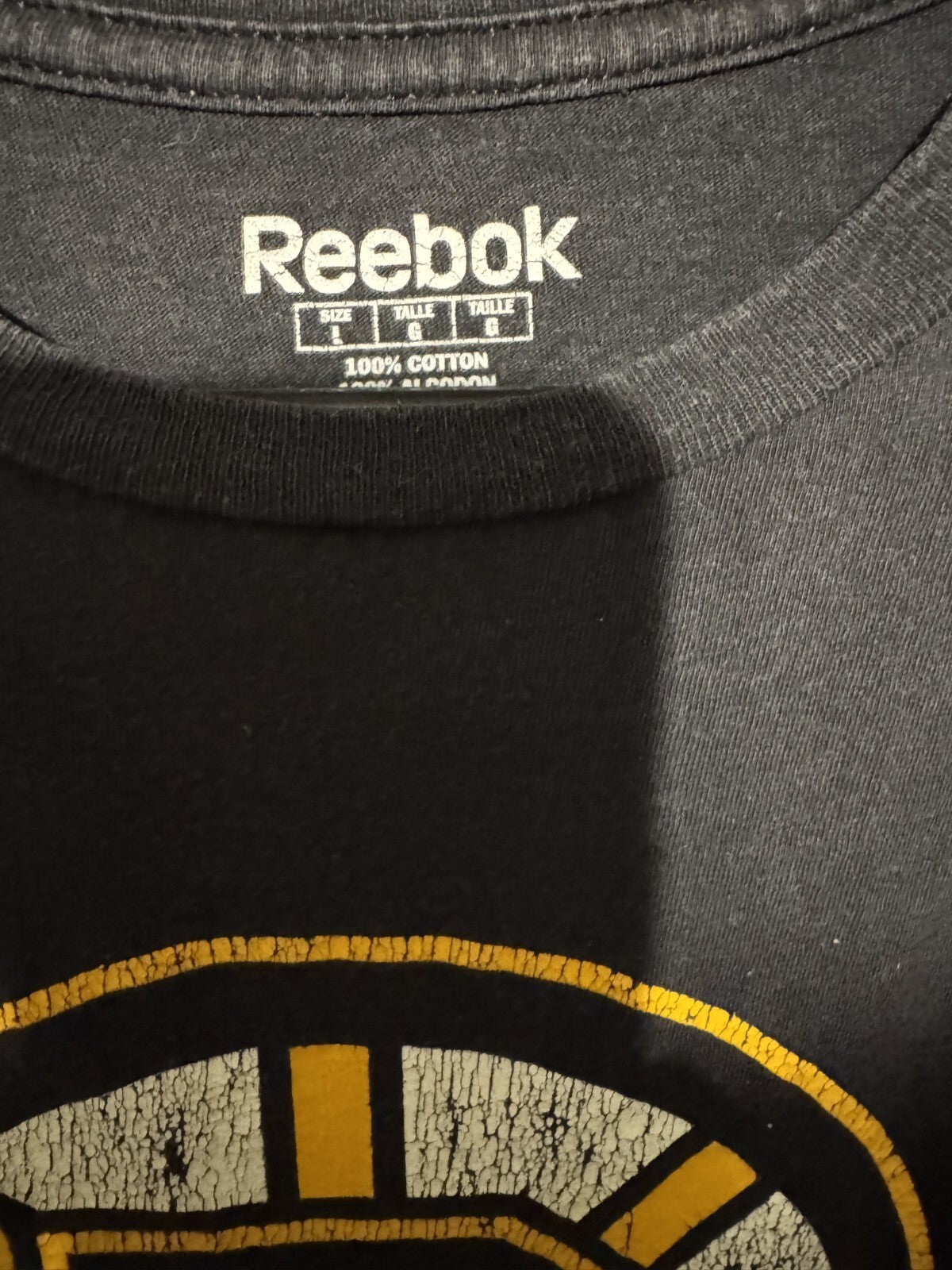 Boston Bruins Vintage Reebok Black T-Shirt Men's Sz L