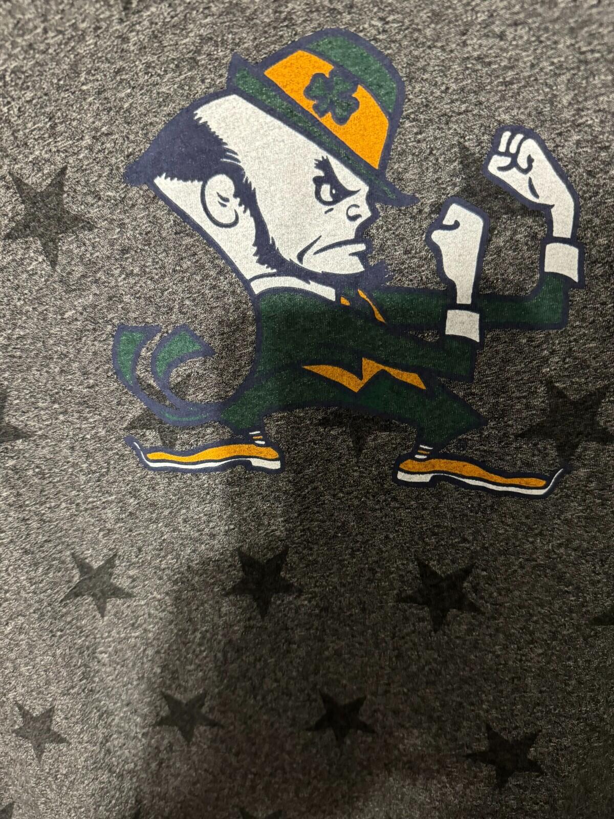 Notre Dame Fighting Irish Women Top Sz Med Tailgate Tee Gray