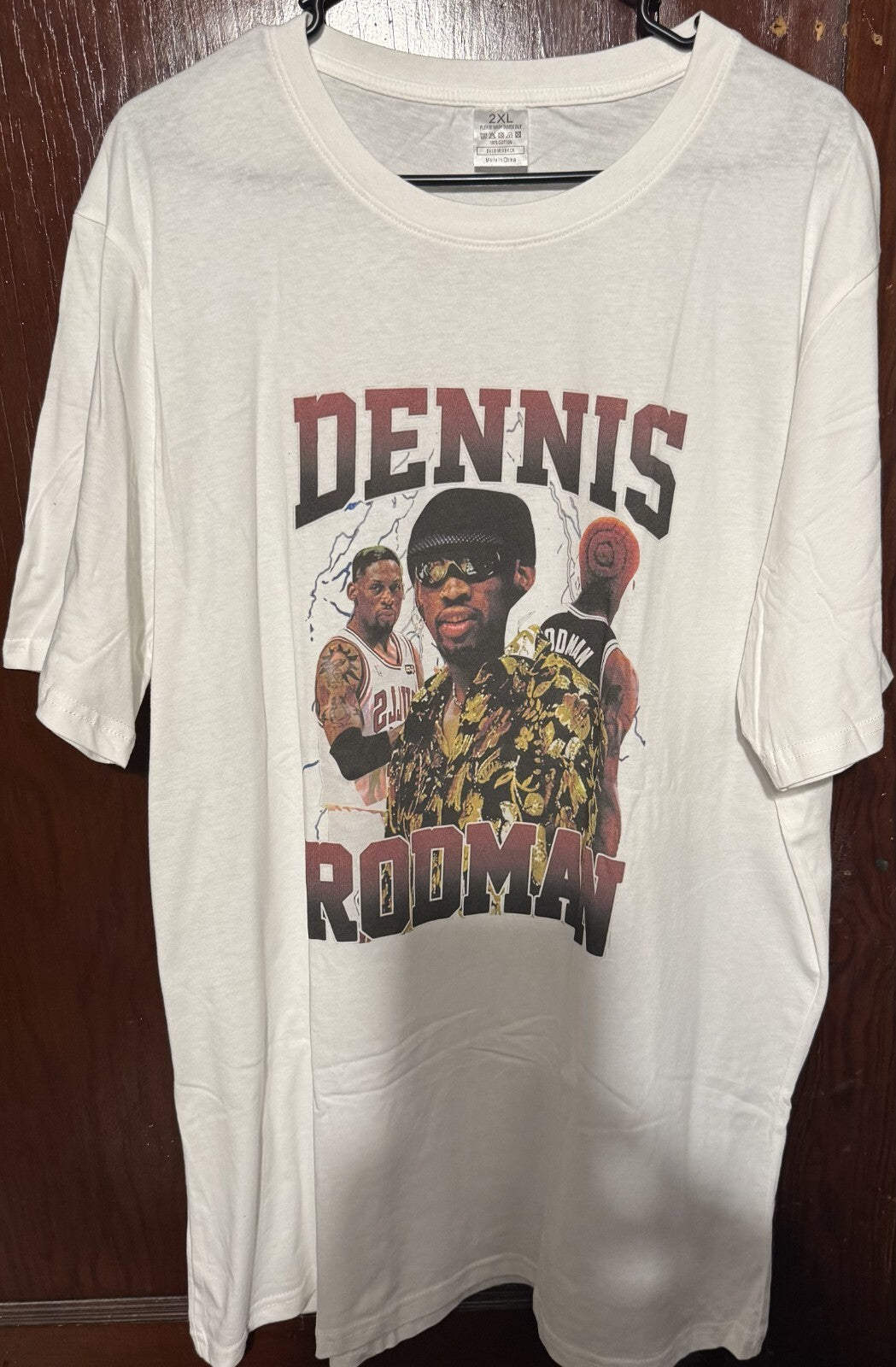 Chicago Bulls Dennis Rodman White T-Shirt Men Sz XXL New Without Tags