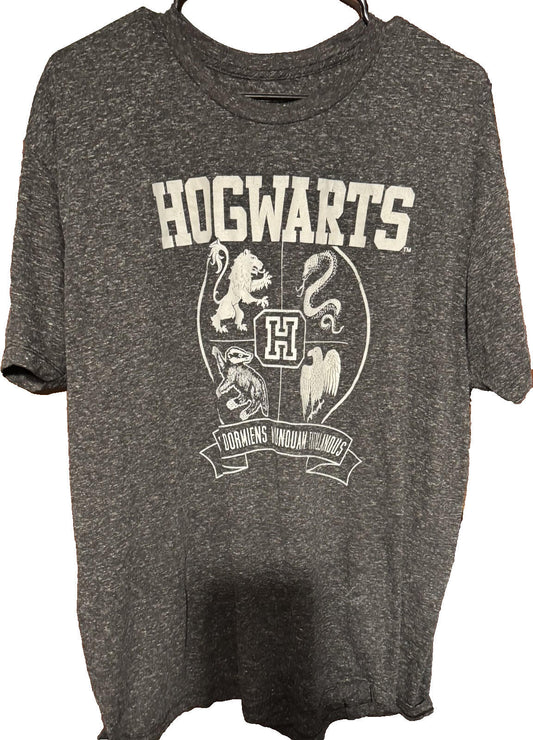 Harry Potter Hogwarts Super Soft T Shirt Men's Size 2XL Gray
